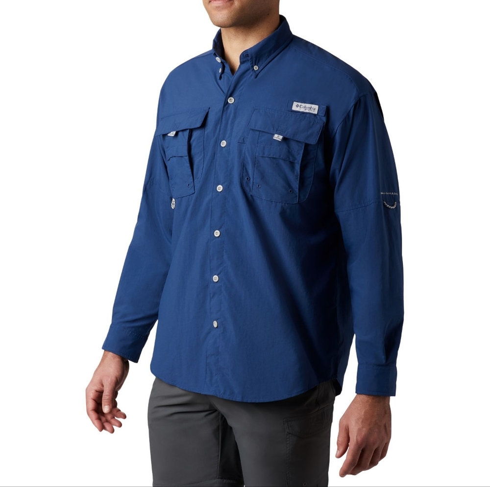 Columbia Mens Bahama II Long sleeve shirt new original packaging size small Blue